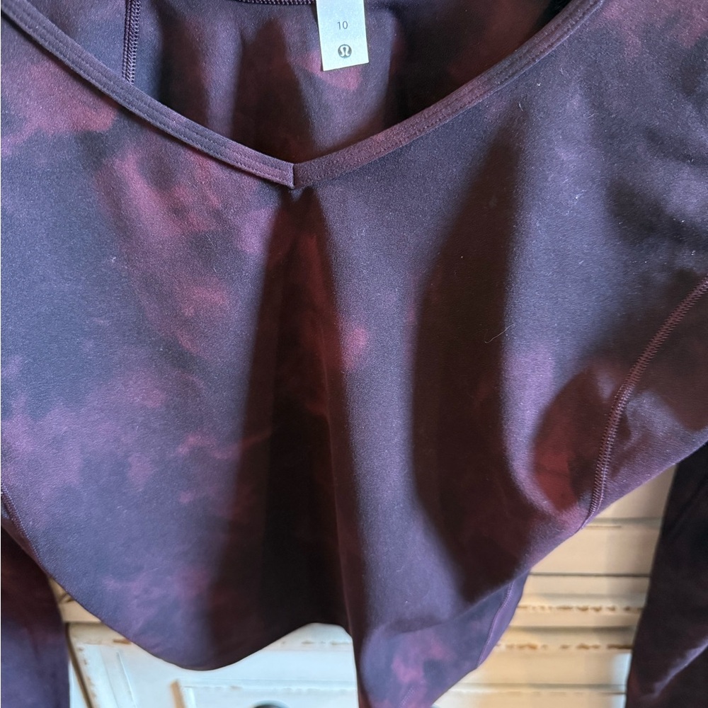 Lululemon Athletica Maroon Tie-Dye Long Sleeve
